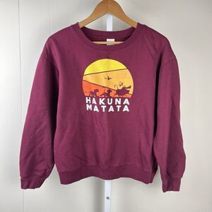 Disney The Lion King Hakuna Matata Crewneck‎ Graphic Sweatshirt Juniors Medium